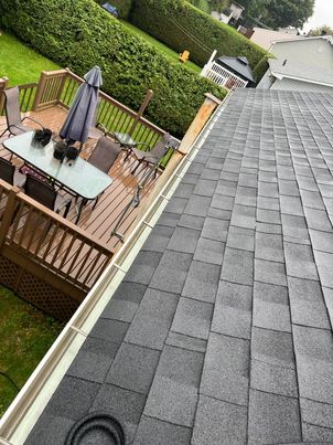 Freshly cleaned gutters by South Shore professionals